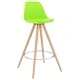 Бар табуретки, 4 бр, зелени, PP и буково дърво масив