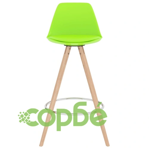 Бар табуретки, 4 бр, зелени, PP и буково дърво масив ➤ топ цена ➤ sorbe.bg