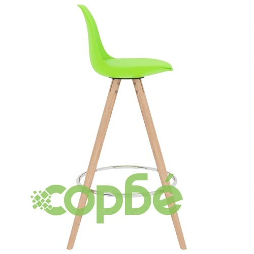 Бар табуретки, 4 бр, зелени, PP и буково дърво масив ➤ топ цена ➤ sorbe.bg