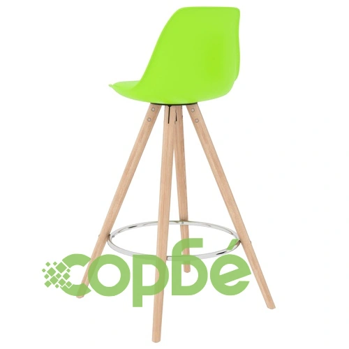 Бар табуретки, 4 бр, зелени, PP и буково дърво масив ➤ топ цена ➤ sorbe.bg