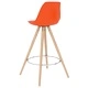 Бар табуретки, 4 бр, оранжеви, PP и буково дърво масив