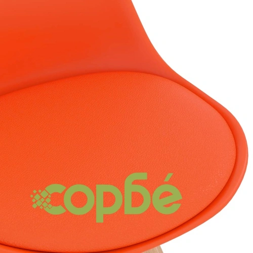 Бар табуретки, 4 бр, оранжеви, PP и буково дърво масив ➤ топ цена ➤ sorbe.bg