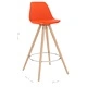 Бар табуретки, 4 бр, оранжеви, PP и буково дърво масив