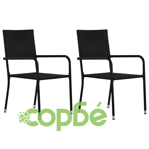 Градински трапезен комплект, 3 части, черен ➤ топ цена ➤ sorbe.bg