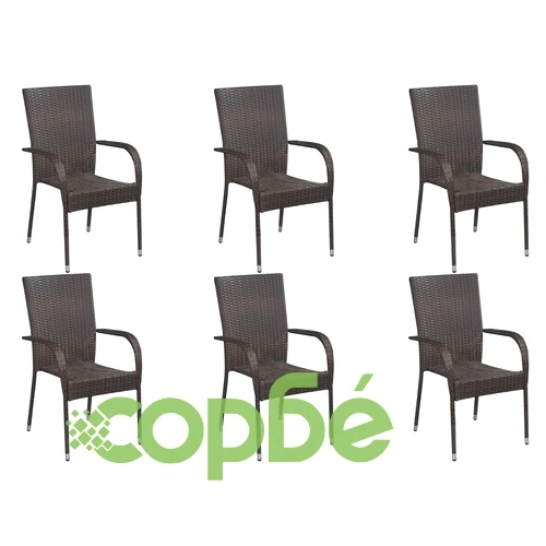 Градински трапезен комплект, 7 части, кафяв ➤ топ цена ➤ sorbe.bg