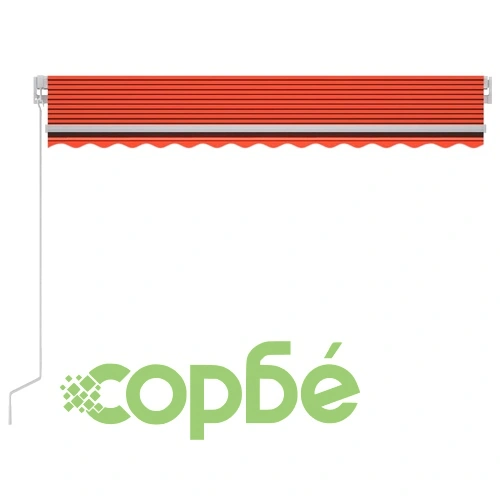 Ръчно прибираща се тента с LED, 300x250 см, оранжево и кафяво ➤ топ цена ➤ sorbe.bg
