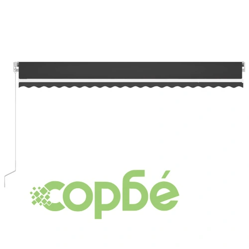 Ръчно прибиращ се сенник с LED, 500x350 см, антрацит ➤ топ цена ➤ sorbe.bg