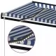 Автоматичен сенник LED сензор за вятър 300x250 см синьо и бяло
