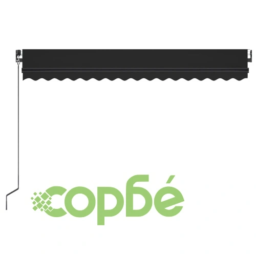 Ръчно прибиращ се сенник с LED, 400x350 см, антрацит ➤ топ цена ➤ sorbe.bg