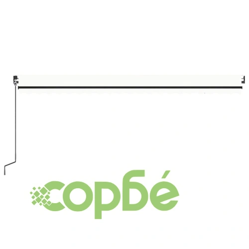 Ръчно прибиращ се сенник с LED, 500x350 см, кремав ➤ топ цена ➤ sorbe.bg