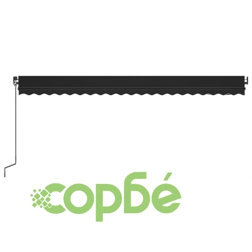 Ръчно прибиращ се сенник с LED, 500x350 см, антрацит ➤ топ цена ➤ sorbe.bg