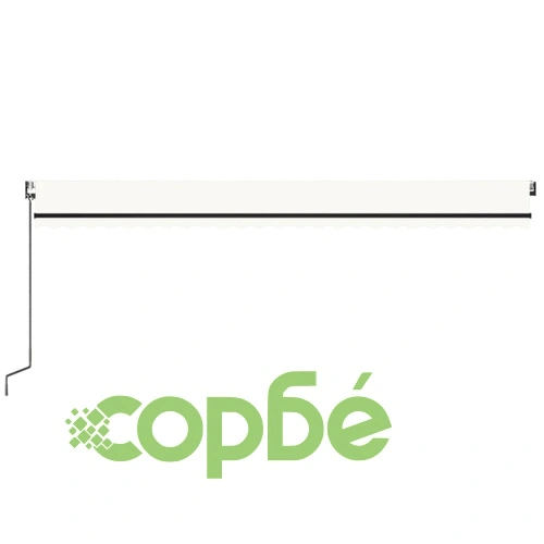 Автоматичен сенник с LED и сензор за вятър 600x350 см кремав ➤ топ цена ➤ sorbe.bg