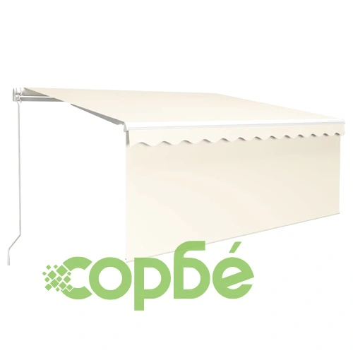 Ръчно прибиращ се сенник с щора, 3x2,5 м, кремав ➤ топ цена ➤ sorbe.bg