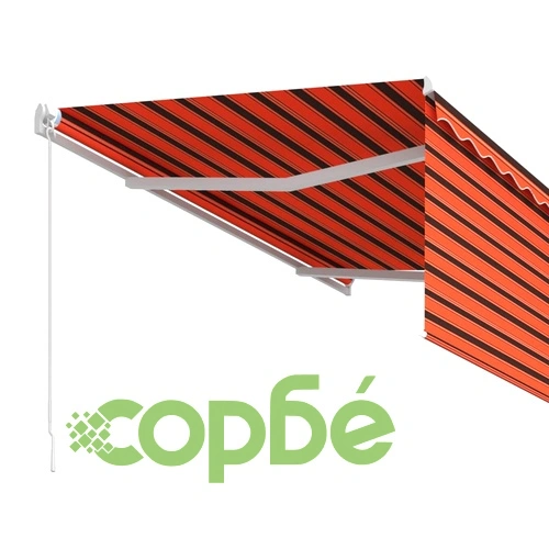 Ръчно прибиращ се сенник с щора, 3x2,5 м, оранжево и кафяво   ➤ топ цена ➤ sorbe.bg