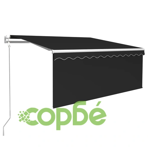 Автоматично прибиращ се сенник с щора, 3x2,5 м, антрацит ➤ топ цена ➤ sorbe.bg