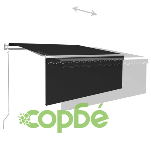 Автоматично прибиращ се сенник с щора, 3x2,5 м, антрацит ➤ топ цена ➤ sorbe.bg