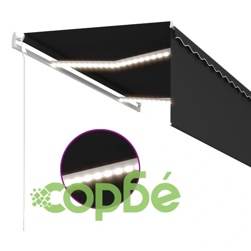 Автоматичен сенник с щора LED сензор за вятър 3x2,5 м антрацит   ➤ топ цена ➤ sorbe.bg