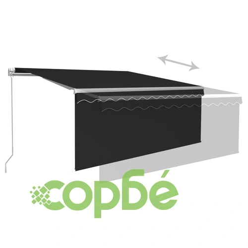 Ръчно прибиращ се сенник с щора и LED, 3,5x2,5 м, антрацит   ➤ топ цена ➤ sorbe.bg