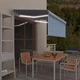 Автоматичен сенник щора LED сензор за вятър 3,5x2,5 м синьо-бял  