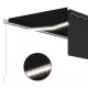 Ръчно прибиращ се сенник с щора и LED, 4x3 м, антрацит