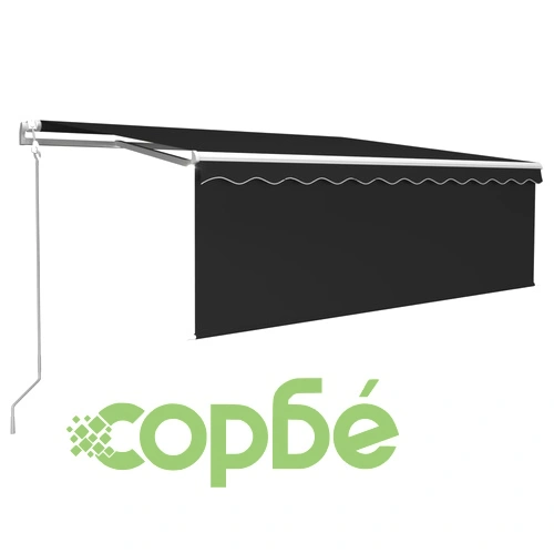 Автоматичен сенник с щора LED и сензор за вятър 4x3 м антрацит  ➤ топ цена ➤ sorbe.bg