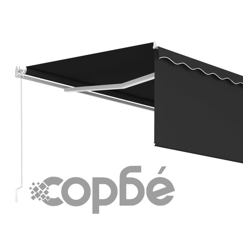 Ръчно прибиращ се сенник с щора, 4,5x3 м, антрацит ➤ топ цена ➤ sorbe.bg