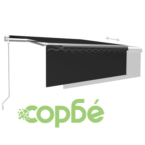 Автоматичен сенник с щора LED сензор за вятър 4,5x3 м антрацит  ➤ топ цена ➤ sorbe.bg