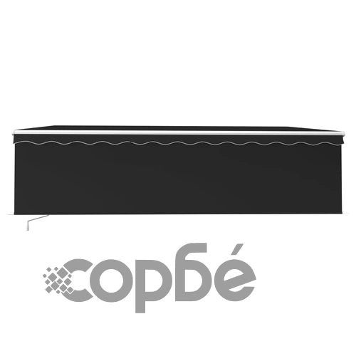 Ръчно прибиращ се сенник с щори и LED, 5x3 м, антрацит ➤ топ цена ➤ sorbe.bg