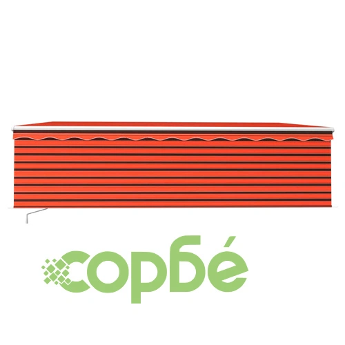 Ръчно прибиращ се сенник с щора и LED, 5x3 м, оранжево-кафяв на топ цена от sorbe.bg Ръчно прибиращ се сенник с щора и LED, 5x3 м, оранжево-кафяв ➤ топ цена ➤ sorbe.bg