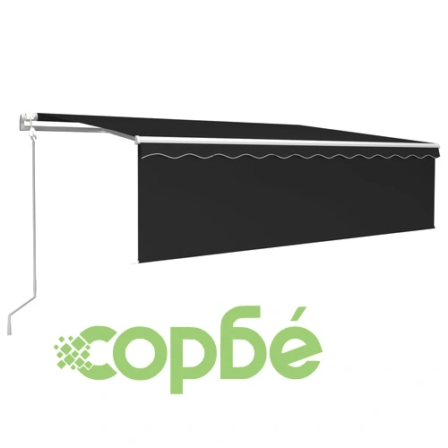 Автоматична тента с щора, LED, сензор за вятър, 5x3 м, антрацит  ➤ топ цена ➤ sorbe.bg