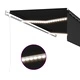 Автоматична тента с щора, LED, сензор за вятър, 5x3 м, антрацит 