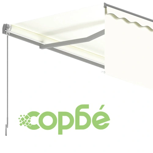 Ръчно прибиращ се сенник с щора, 3x2,5 м, кремав   ➤ топ цена ➤ sorbe.bg