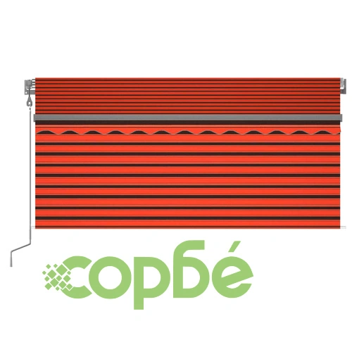Автоматично прибиращ се сенник с щора, 3x2,5 м, оранжево/кафяво   ➤ топ цена ➤ sorbe.bg