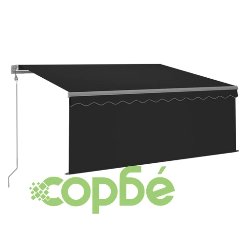 Автоматично прибиращ се сенник с щора, 3,5x2,5 м, антрацит ➤ топ цена ➤ sorbe.bg