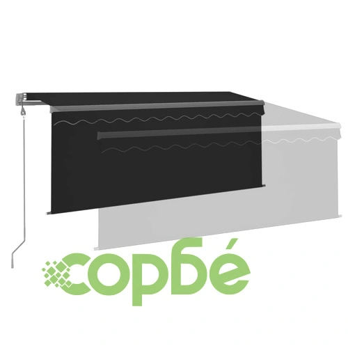 Автоматично прибиращ се сенник с щора, 3,5x2,5 м, антрацит ➤ топ цена ➤ sorbe.bg