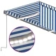 Автоматичен сенник щора LED сензор за вятър 3,5x2,5 м синьо-бял