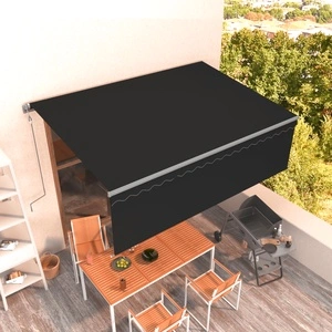 Автоматично прибиращ се сенник с щора, 4x3 м, антрацит  