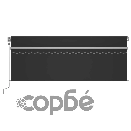 Автоматичен сенник с щора LED и сензор за вятър 4x3 м антрацит   ➤ топ цена ➤ sorbe.bg