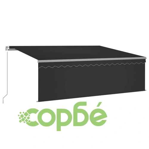 Ръчно прибиращ се сенник с щора, 4,5x3 м, антрацит ➤ топ цена ➤ sorbe.bg