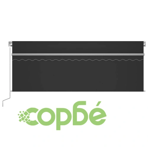 Ръчно прибиращ се сенник с щора, 4,5x3 м, антрацит ➤ топ цена ➤ sorbe.bg