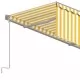 Автоматично прибиращ се сенник с щора, 4,5x3 м, жълто и бяло