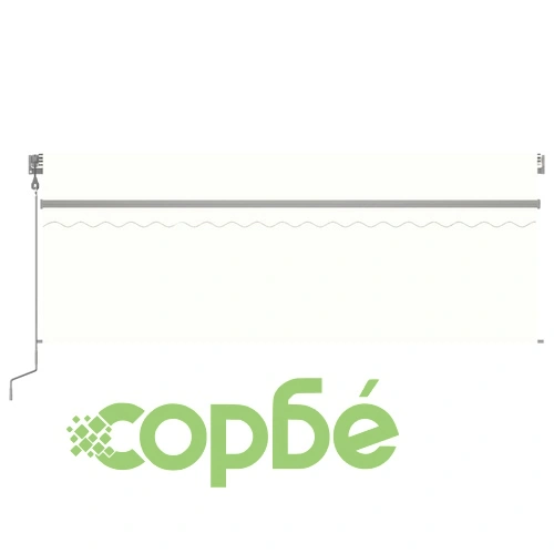 Автоматичен сенник с щора LED и сензор за вятър 4,5x3 м кремав ➤ топ цена ➤ sorbe.bg