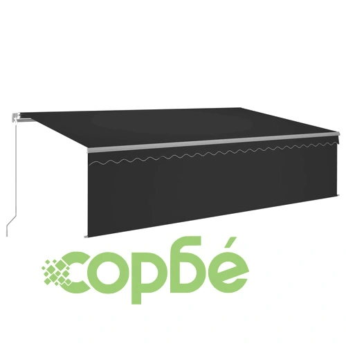 Ръчно прибиращ се сенник с щори, 5x3 м, антрацит ➤ топ цена ➤ sorbe.bg