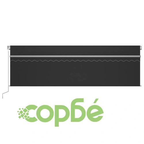 Ръчно прибиращ се сенник с щори, 5x3 м, антрацит ➤ топ цена ➤ sorbe.bg