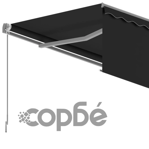 Автоматично прибиращ се сенник с щора, 5x3 м, антрацит ➤ топ цена ➤ sorbe.bg