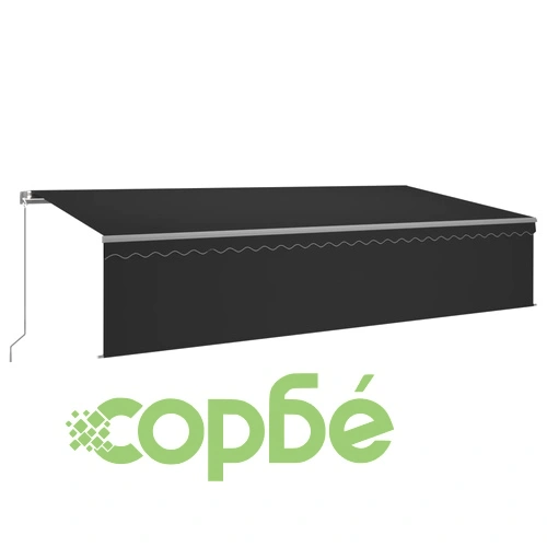 Ръчно прибиращ се сенник с щора, 6x3 м, антрацит ➤ топ цена ➤ sorbe.bg