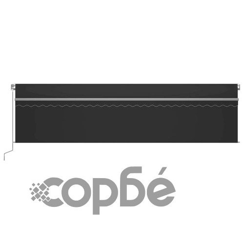 Ръчно прибиращ се сенник с щора, 6x3 м, антрацит ➤ топ цена ➤ sorbe.bg