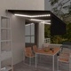 Ръчно прибиращ се сенник с щора и LED, 6x3 м, антрацит