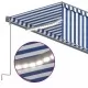 Автоматичен сенник щора LED сензор за вятър 6x3 м синьо и бяло
