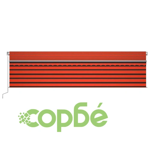 Автоматичен сенник с щора LED и сензор за вятър 6x3 м оранжев ➤ топ цена ➤ sorbe.bg
